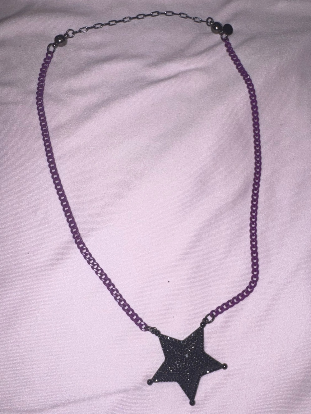 By Alexa Rae Little Twin Star Necklace Grape/Purple Gunmetal
